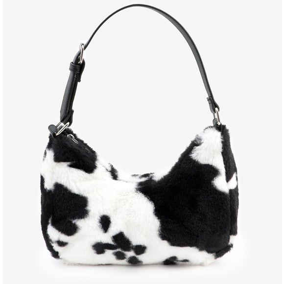 Handbags - Faux fur cow pattern shoulder bag. NWT.